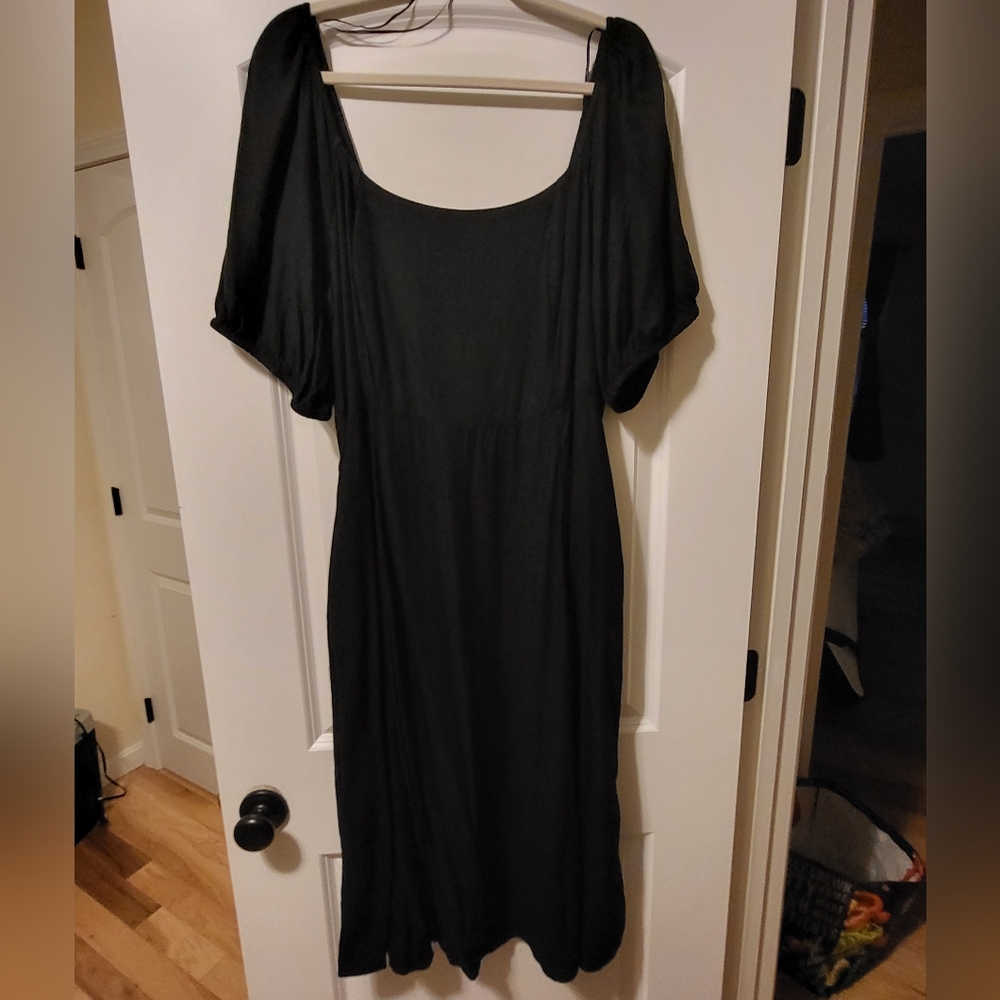 Old Navy Black Off The Shoulder Sleeve Dress